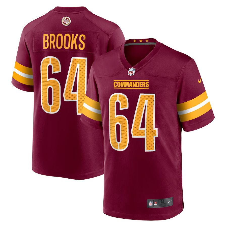 Men Washington Commanders #64 Mason Brooks Nike Burgundy Team Game NFL Jersey->washington commanders->NFL Jersey